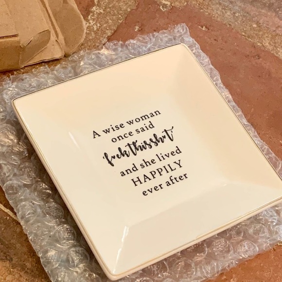 Ceramic Ring Jewelry Trinket Dish A Wise Woman Once Said Quote *Rude Language* - Picture 2 of 4
